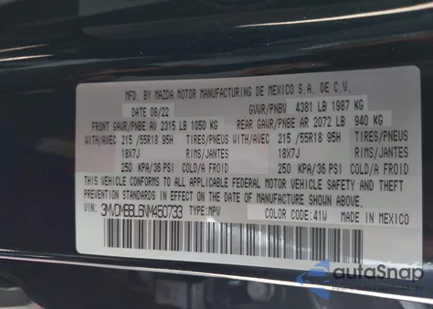 2022 Mazda Cx-30 Select z USA, uszkodzony, nr VIN 3MVDMBBL6NM450733